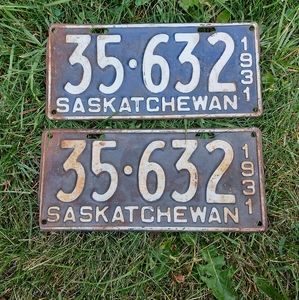 Antique Saskatchewan License Plates 1931